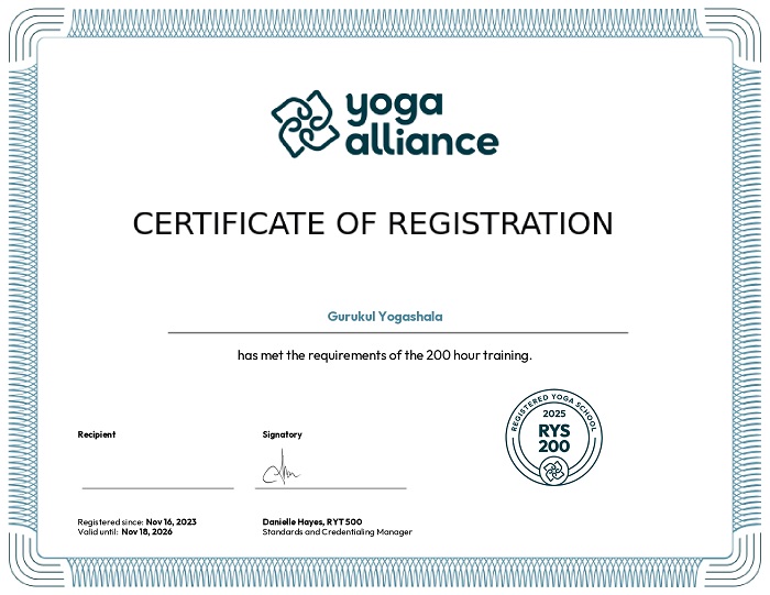 RYS 200 Yoga Alliance